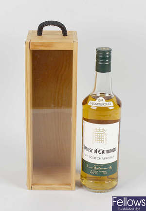 A cased bottle of House of Commons Scotch Whisky