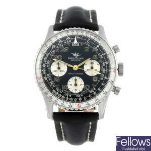BREITLING - a gentleman's stainless steel Navitimer Cosmonaute chronograph wrist watch.
