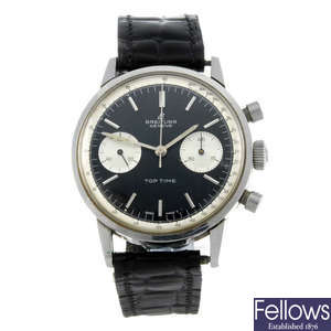 BREITLING - a gentleman's stainless steel Top Time chronograph wrist watch.
