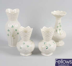 A collection of Belleek china wares. 