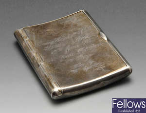 A Chinese silver card case. 