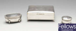 Three silver mounted jewellery boxes. 