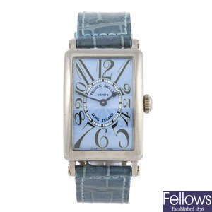 FRANCK MULLER - a lady's 18ct white gold Long Island wrist watch.