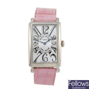 FRANCK MULLER - a lady's 18ct white gold Long Island wrist watch.