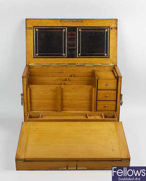 A Victorian coromandel stationery box or cabinet