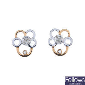 A pair of 18ct gold ear studs. 