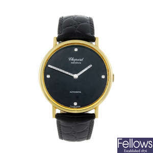 CHOPARD - a gentleman's yellow metal wrist watch.