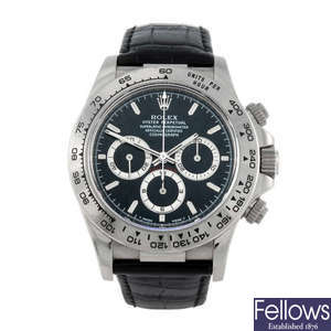 ROLEX - a gentleman's 18ct white gold Oyster Perpetual Cosmograph Daytona wrist watch.