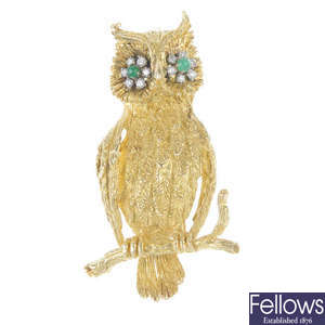 An owl brooch.