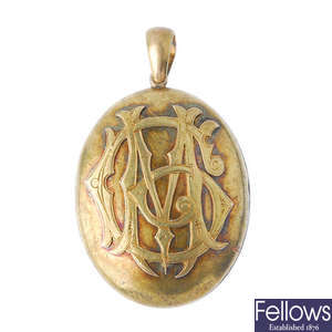 A late 19th century 18ct gold locket.