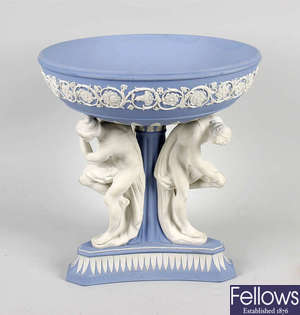 A Wedgwood Jasperware Michelangelo pedestal bowl