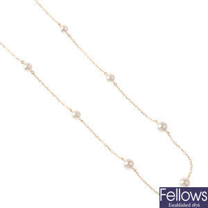 MIKIMOTO - a cultured pearl necklace.