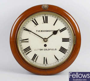 A late 19th century mahogany cased wall clock