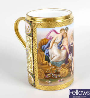 A late 19th century Vienna porcelain mug