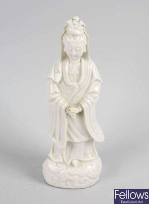 A 19th century Chinese blanc de chine figure. 
