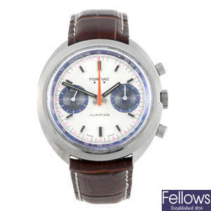 PONTIAC - a gentleman's stainless steel Jumping chronograph wrist watch. 