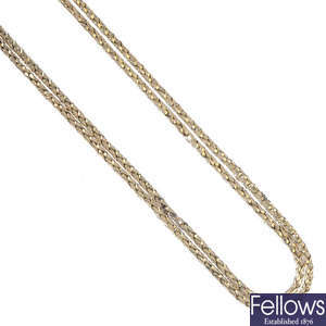A two-row fancy-link necklace.