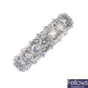 A 9ct gold diamond dress ring. 