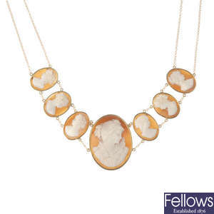 A shell cameo necklace.
