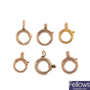 A selection of spring ring clasps.