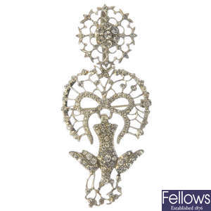 An early 20th century silver paste pendant/brooch.