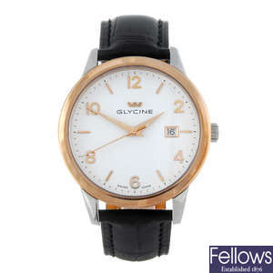 GLYCINE - a gentleman's Classic bi-colour wrist watch.