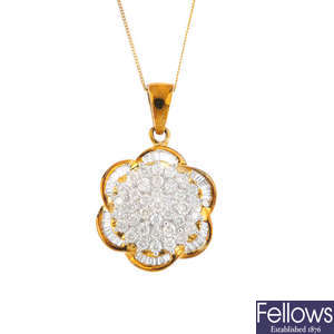 A 9ct gold pendant, with chain.