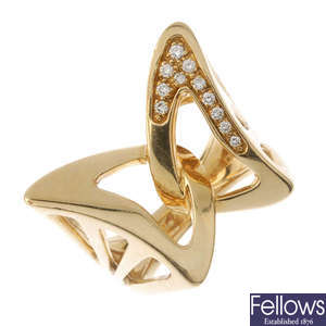 NINA RICCI - an 18ct gold diamond dress ring.