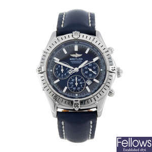 BREITLING - a gentleman's stainless steel Windrider Shadow Flyback chronograph wrist watch.