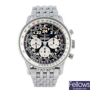 BREITLING - a gentleman's stainless steel Cosmonaute chronograph bracelet watch.