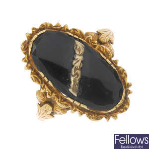 A mid 20th century onyx ring.
