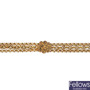An Albert chain bracelet.