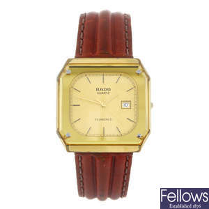 RADO - a gentleman's gold plated Florence wrist watch.