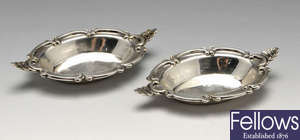 A pair of Victorian silver bonbon dishes.