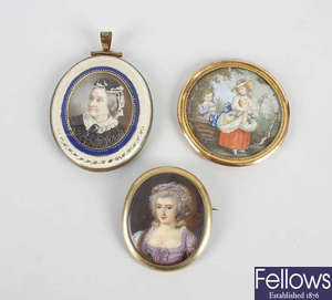 A group of portrait miniatures