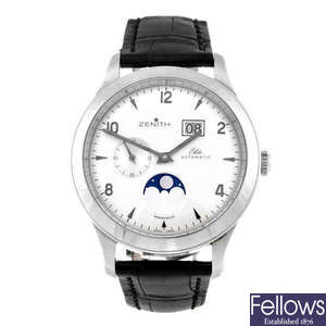 ZENITH - a gentleman's stainless steel Elite wrist watch.