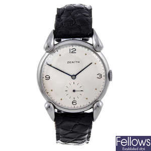 ZENITH - a gentleman's stainless steel wrist watch.