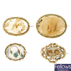 Four late 19th century brooches.