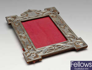 A late Victorian silver thistle photograph frame.