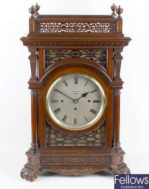 A fine Chippendale Revival mahogany table clock