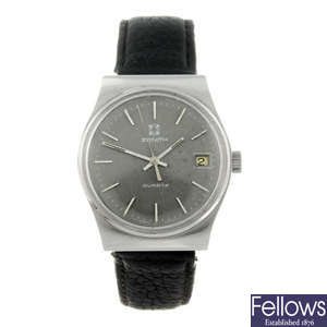 ZENITH - a gentleman's stainless steel wrist watch.