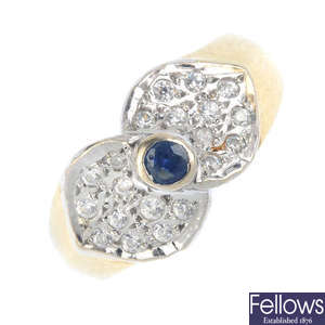 A sapphire and paste dress ring.