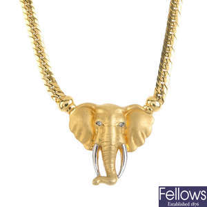 An elephant pendant.