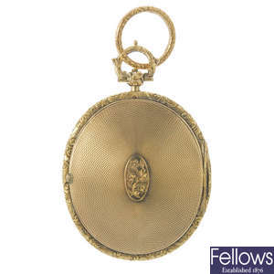 A late Georgian portrait miniature locket pendant, circa 1800.