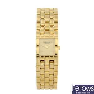 RAYMOND WEIL - a lady's gold plated Tema bracelet watch.