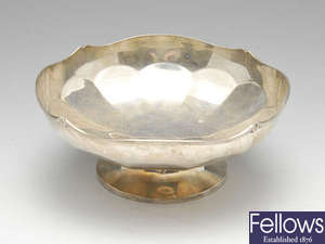 A 1930's silver pedestal bowl.