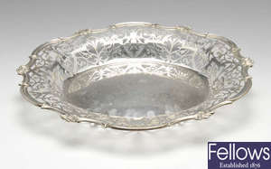A George V pierced silver dish.