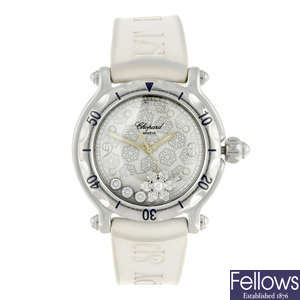 CHOPARD - a lady's stainless steel Happy Sport Snowflake wrist watch.
