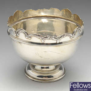 An Edwardian silver pedestal bowl.