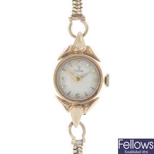 A lady's 1950s 9ct gold Tudor wristwatch.